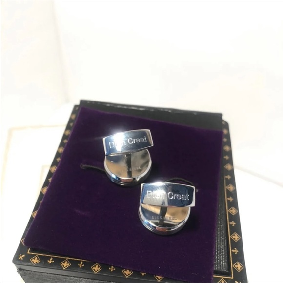 Dich Creat Cufflinks Stainless Steel Rhodium Emboss Tourbillon Men Cufflinks - Picture 5 of 10